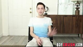 interviewed twink xander lane jerks off solo and cums boy crush - gay video